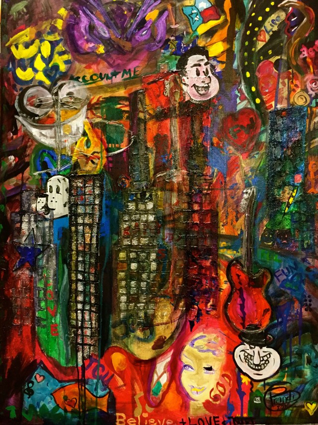 300 Local viewers became Artist during Fort Worth Art Council Young Patrons and 2014 Toast Event. Committed Patrons shared their talent during a collaboration piece with Fort Worth Artist Brandi Cottingham. 16x20 Signed Posters  are available $40 with proceeds funding Community Art Projects!  